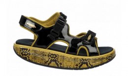 Women's MBT Kisumu 3S Black, Metallic Gold Snake