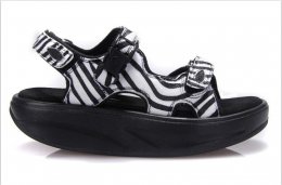 Women's MBT Sandals Leopard Pattern White