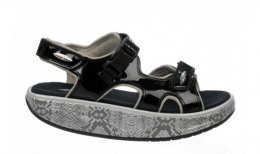 Women's MBT Kisumu 3S Black, Metallic Silver Snake
