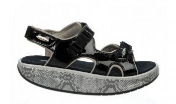 Women\'s MBT Kisumu 3S Black, Metallic Silver Snake
