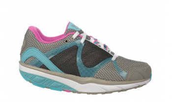 MBT Women\'s Leasha Trail 6 Lace-up Soft Gray / Aqua Sea / Pink Pop