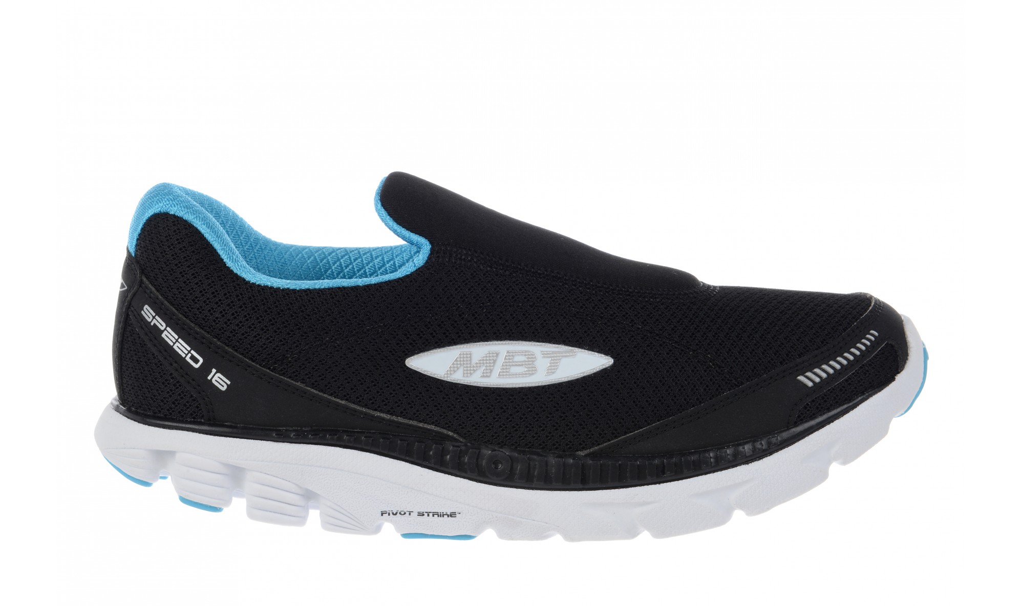 MBT Women's Speed 16 Slip On Black / Sky Blue / White