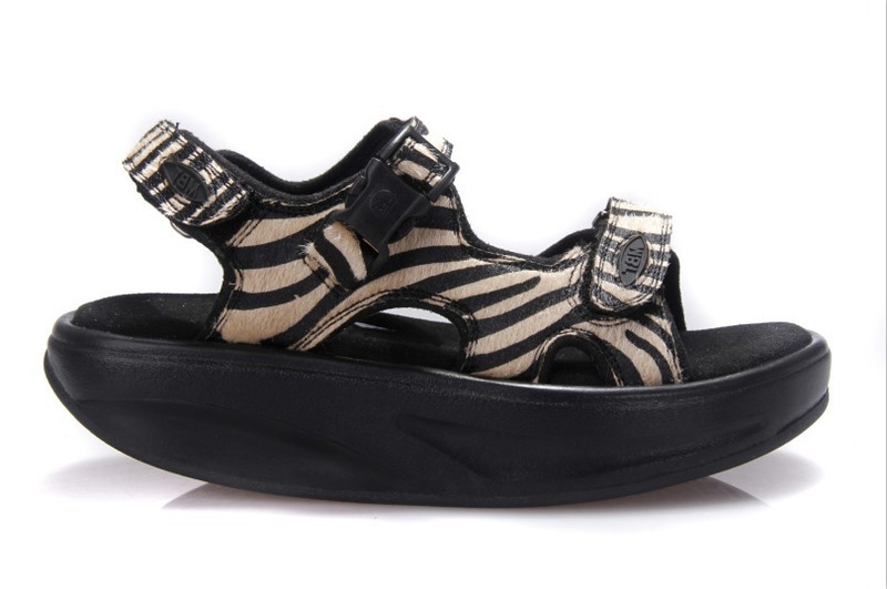 Women's MBT Sandals Leopard Pattern Light Brown Shoes